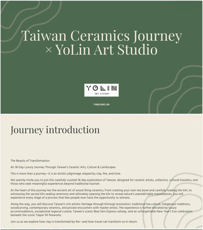 18 Days Taiwan Ceramic Trip -$6500 Single room